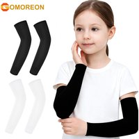 1Pair Kids Youth Compression Sports Arm Sleeves Unisex Cooling UV Sun Protection Volleyball Basketball Baseball Football