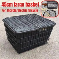 All-metal Solid Oversized Bicycle Basket Electric Tricycle Basket Bicycle with Cover Large Basket 45cm Bicycle Accessories