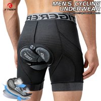 X-TIGER Men's Cycling Underwear Shorts 5D Padded Sports Riding Bike MTB Liner Shorts with Anti-Slip Leg Grips Bicycle Underwear