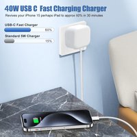 For Apple 40W PD Charger For iPhone 11 12 13 14 15 16 17 Pro Max 17 Air 8 7 Plus Fast Charging USB C Type-C Cable Phone Adapter