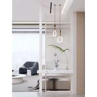 Modern Living Room Long Rainbow Glass Screen Partition Italian Simple Luxury Stainless Steel Entrance Rock Panel Entrance Tab...