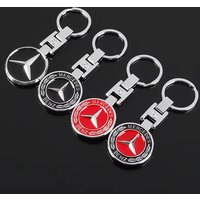 Metal Car Keychain Pendant Double sided Key Ring for Mercedes Benz W203 W204 C200L GLC CLA GLA E C S AMG car accessories