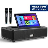 InAndOn M6 Karaoke Machine 12.2" Touch Screen 800W Speaker 2 Wireless Mics YouTube Cloud Library Bluetooth WiFi Home KTV System