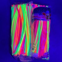 30pcs Glow in the Dark Tying Balloons in Assorted Colors Black Light Reactive Neon Long Balloons Luminous Animal Ballons