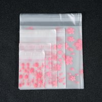 100pcs/lot Sakura Transparent Self Sealing Bag Pink Flower Pattern Plastic Bag Candy Cookie Storage Bag Jewelry Packaging Bag