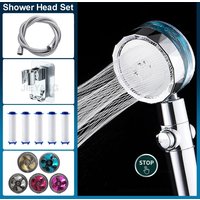 Turbo-Wasserfilter-Dusch kopf mit Schlauch und Halter 360 gedrehte Hochdruck-Wasser sparende Hand propeller dusche