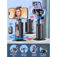 P02 Desktop AI Tracking Gimbal Stabilizer for Smartphone 360° Rotation Shooting Live Shot Vlog Phone Holder, with Wreless Remote