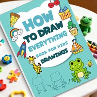 Kids Step-by-Step Drawing Book - Learn How to Draw Everything Easy Tutorial for Children, Creative Gift