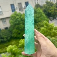 Natural Green Fluorite Point Pillar Crystal Healing Stone Green Quartz Obelisk Crystal Wand Reiki Chakra Fengshui Meditation