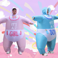 Adult Cute Inflatable Baby Outfit Pink/blue Gender Reveal Party Fun Role-playing Costume Set Carnival Style Performance Props