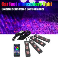 12LED Car Interior Ambient Foot Light Strip App Control RGB Atmosphere Decorative Lamp Automotive Interior Styling Accessories
