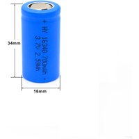 3.7v 700mAh CR123A 16340 battery 123a rechargeable lithium battery