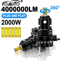 2000W H7 LED Light 360° LED Car Headlight Bulb Canbus 800000LM Light for Car Turbo Size H7 Headlamp 6000K 12V With Fan