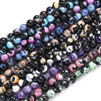 6/8/10mm Colorful Natural Stone Beads Fire Agate Round Loose Spacer Beads For Jewelry Making DIY Bracelet Necklace Earrings 15"