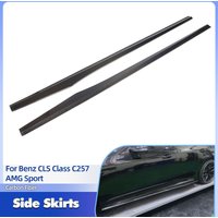 Car Side Skirts Extensions Carbon Fiber for Mercedes Benz CLS Class C257 AMG Sport 2018 2019 Side Door Bumper Apron Lip Skirt