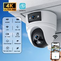 Dual-Lens Dual-Screen 8MP 4K PTZ Security Camera - Outdoor WiFi IP Cam with AI Human Detection, Wireless CCTV Surveillance