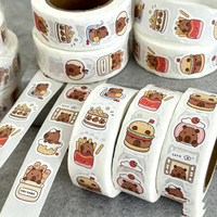 Cute Cartoon Capybara Roll Stickers Adorable Pattern Decals Ideal Ornament for Kids DIY Craft Scrapbooking Daily Journal Decor
