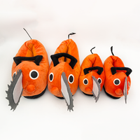 TreasuringU Chainsaw Men Plush Slipper Pochitaa Stuffed Shoes Men Orange Dog Stuffed Soft Slippers Winter Indoor Christmas Shoes