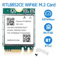 WiFi 6E RTL8852CE M.2 Network Card 5400Mbps 802.11AX Bluetooth 5.3 Wireless Adapter 2.4/5/6GHz for Desktop/Laptop Windows 10/11