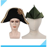 Captain Hook Cosplay Pirate Hat Cap Peter Wendy Hats Halloween Carnival Party Disguise Costume Accessories Prop For Adult Kids