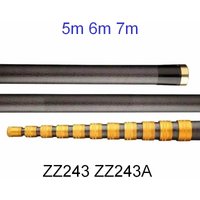ZZ243 ZZ243A Fishing Net Handling Pole Carbonfiber 5m 6m 7m Super Long Betel Areca Nut Fruit Picking Rod Safe Load 5Kgs