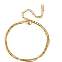 Yori Waterproof Gift Delicate Three-layer Chain Anklet Pvd Gold Plated High Quality Summer Accessories Holiday Jewelry
