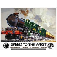 SPEED TO THE WEST GWR Retro Metal Tin Sign Poster Plaque Garage Wall Decor A4
