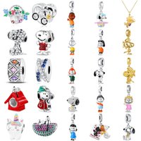 AliExpress MINISO Snoopy Bicycle Flower Basket Watermelon Pendant Original 925 Silver Charming And Suitable For Diy Bracelets For Women