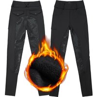 Winter warm fleece-lined extra thick horse pants anti-slip silicone horse riding pants elastic horse riding sport pants