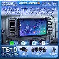 Radio samochodowe Android 16 dla Renault Trafic 2, Opel Vivaro A, Nissan Primastar 2001 - 2014 Nawigacja GPS Carplay Android Auto