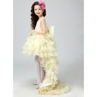 Girls' Princess Dress Luxury Detachable Train Fairy Tale Children's Party Gown Puffy Skirt Dress for Flower Girls