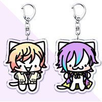 Cartoon Silly Cats Keychain for Bag Accessories Rui Tsukasa Akito Bag VIRTUAL SINGER Boys Key Chain Keyrings Jewelry Fans Gifts