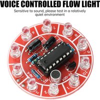 3–5V DC voice-controlled rotating LED running lights, DIY electronics kit with 10 LED bulbs, soldering practice board kit