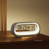 Rechargeable Alarm Clock with Night Light - Cute Cartoon Smart Digital Calendar Transparent Multifunctional Gift for All Ages