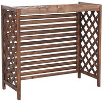 Home Plastic wood air conditioner outdoor unit cover flower stand balcony rack anti-corrosion wooden fence shelf outdoor solid w