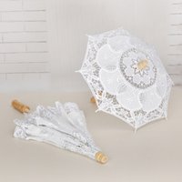 Vintage Large Lace Parasol Umbrella Embroidery Cotton Lace Flower Girl Umbrella Kids Sun Umbrella Photo Prop