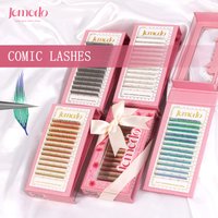 JEMEDO Colorful Comic Lashes New Shiny Eyelash Spire Clusters Eyelashes Manga Shiny Colorful Lashes Extension For Party Makeup