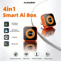 Wireless CarPlay Adapter Android Auto Dongle 4in1 AirPlay Mirror Link Smart AI Box Plug & Play Auto Connect 5GHz WiFi No Latency