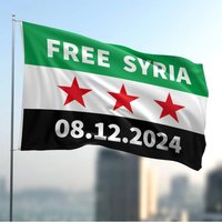 Syria Flag 90x150cm 100% Polyester Free People's Revolution Flag Weather-Resistant Hanging Banner for Outdoor/Indoor Decoration