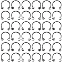 36pc/set Stainless Steel Septum Piercing Nose Ring Cartilage Earrings For Women Men Body Jewelry Punk Accessories Body Jewelry