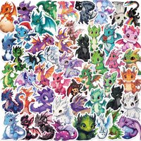 50-100pcs Cartoon Cute European Dragon Stickers Pack for Scrapbooking Laptop Travel Luggage Laptop Wall Car Decoration Decal