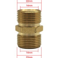 4500 PSI M22/14mm 15mm Male Thread Hose To Hose Connector Coupler For Garden & Pressure Washer Pipe Joint