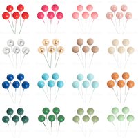 5Pcs Balls Cake Toppers Gold Silver Sage Green Cupcake Cake Topper Balls for Birthday Party Wedding Baby Shower Decorations
