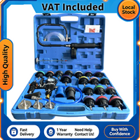 28-teiliges Universal-Kühlerdruckprüfgerät-Set, Vakuum-Kühlsystem-Leckdetektor-Werkzeug, Wassertank-Lecktester, All-in-One-Druckprüf- und Vakuum-Nachfüllset für Autos.