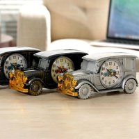 1Pc Old Car Alarm Clock Retro Nostalgic Digital Pointer Plastic Desk Clock Alarm Clock