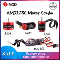 9IMOD Brushless ESC Motor Combo AM32 30A Mini ESC 1224/1621/2204 Outrunner Motor For RC 1/18 1/24 Crawler Car Axial SCX24 TRX4M