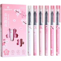 6PCS/Set Replaceable Refill Gel Pen 0.5mm Black Ink Large-capacity Neutral Pen Quick-drying Signature Pens School Office
