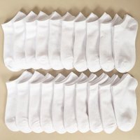 20/10 Pairs Women White Ankle Socks Soft Breathable Casual Streetwear Socks for Girls Daily Wear