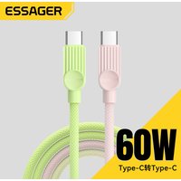 Essager USB C to USB C Cable PD 60W Type C Charging Cable for iPhone 16 MacBook Pro Samsung Xiaomi Macaron Colorful Quick Cable