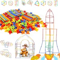 500/300/100PCS Straw Constructor Toys STEM Building Interlocking Plastic Engineering Children Educational Blocks De Construcción